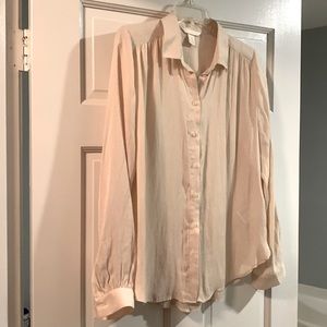 Shimmery leopard print button down top